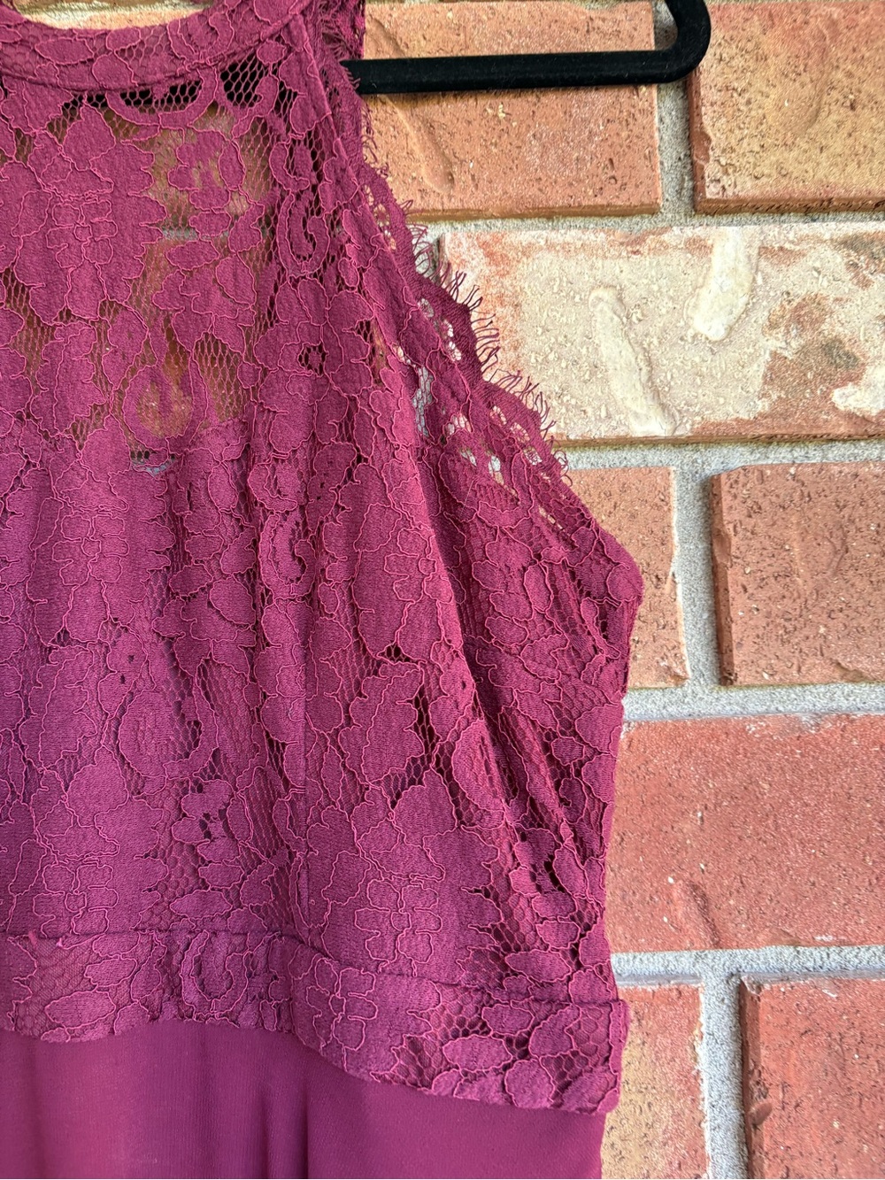 Lulu's Burgundy Lace Halter Maxi Dress - Picture 7 of 13